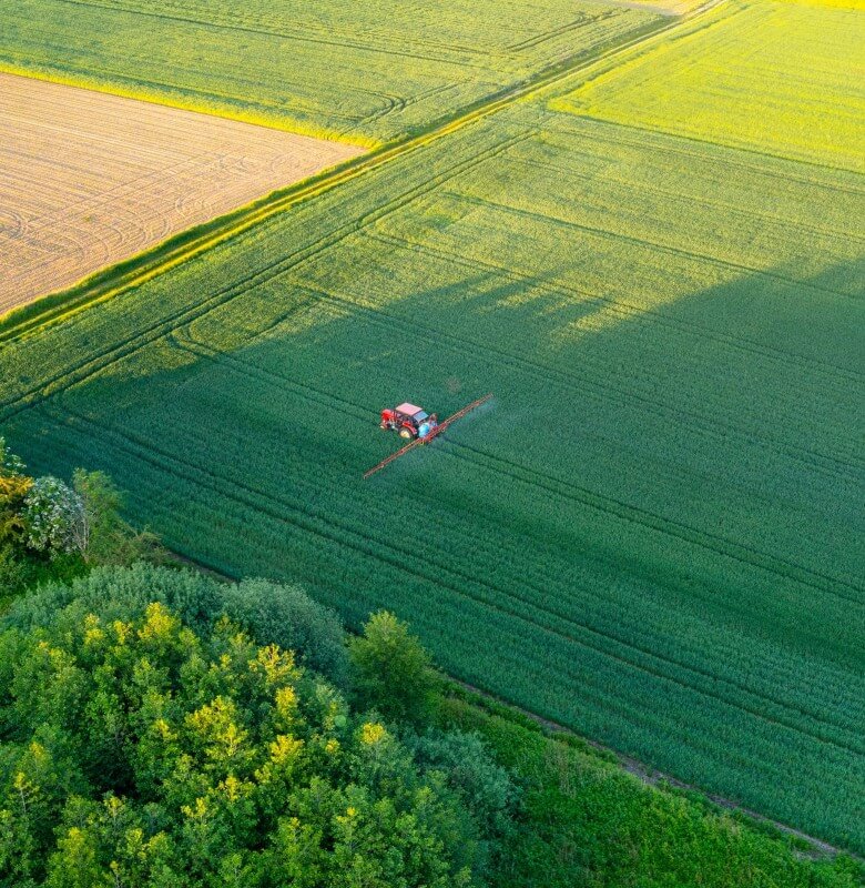 Landwirtschaftliche Fläche aus der Luft