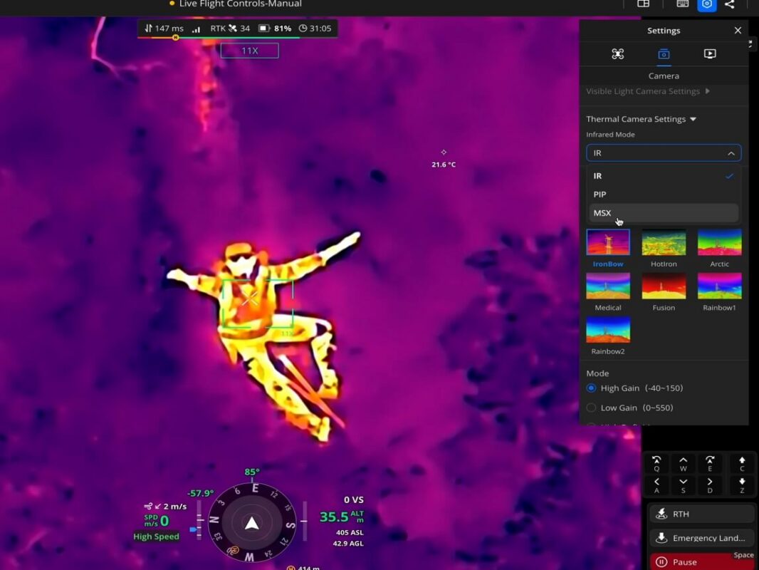 Personensuche mit der Wärmebildkamera der DJI Matrice 5TD